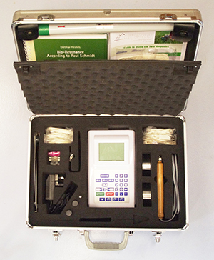 Rayonex PS10 in its case with peripheral equipment